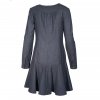 CARVEN GREY WOOL DRESS VOLAN BUTTONS CRYSTALS (FR38)